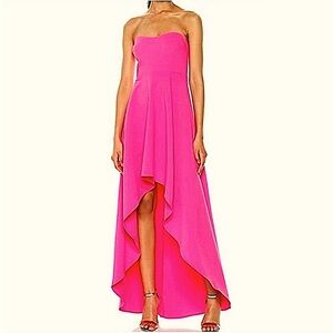 LIKELY High Low Maxi Strapless Sweetheart Neckline Lovelle Dress Gown, Pink, 8